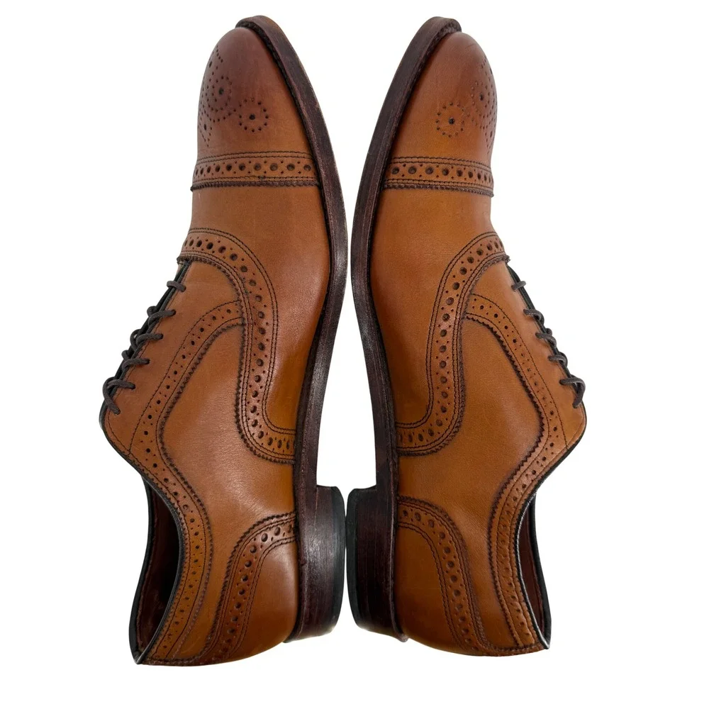 Allen Edmonds Strand Size 11 3E Wide Brown Leather Brogue Oxford Matching Belt